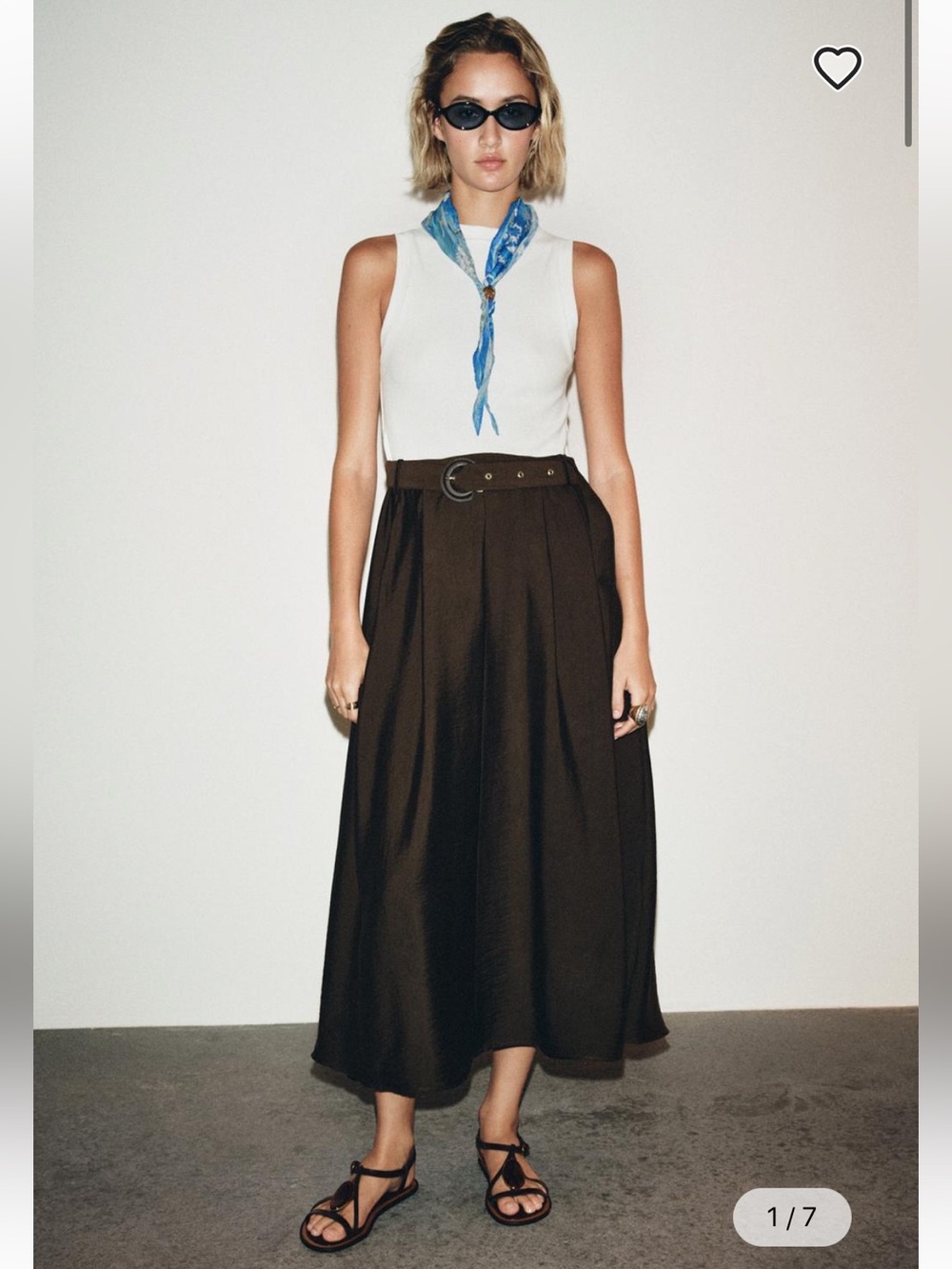 Zara Black Maxi A-Line Skirt with Belt